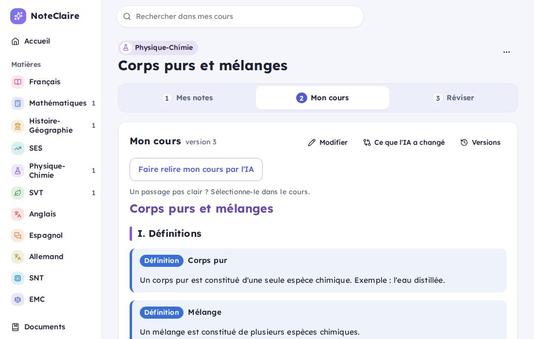 Un cours avec le thème crème et l'espacement aéré